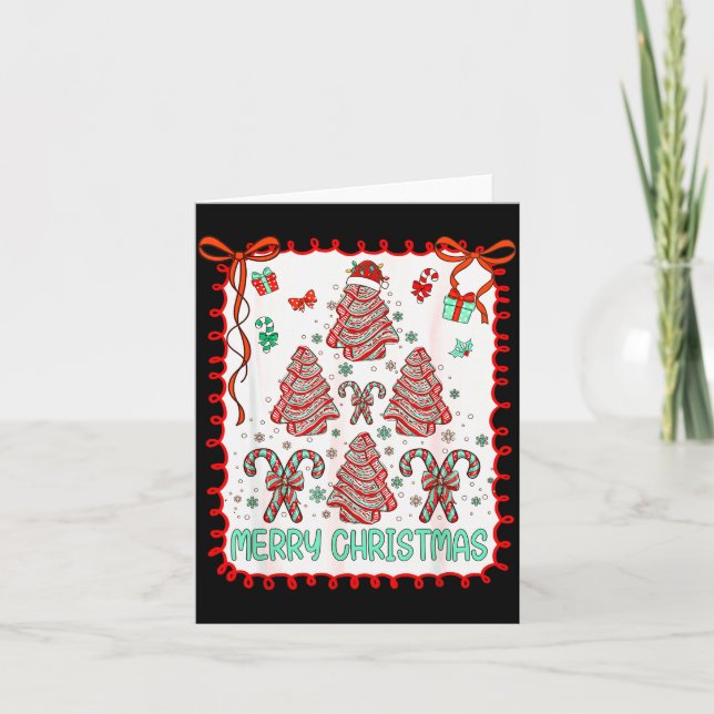 Christmas Tree Cakes Funny Debbie Becky Jen Cake L Card (Front)