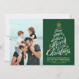 Christmas Tree Calligraphy Script Holiday Photo