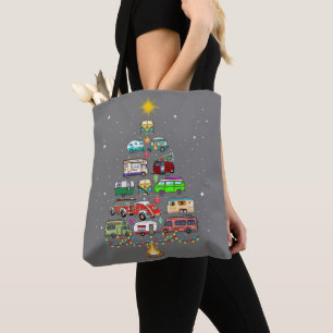Christmas Tree Camper Vehicles Camping RVing Trail Tote Bag