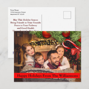 Christmas Tree Candy Cane Border Happy Holidays Postcard