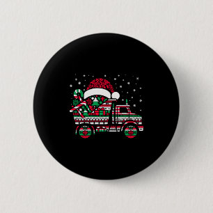 Christmas Tree Candy Dump Truck Christmas Boys Men 2 Inch Round Button