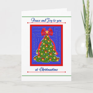 Christmas tree card, Peace & Joy, Christmastime Holiday Card