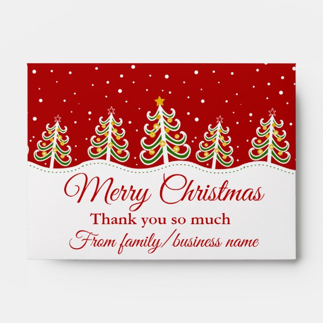 Christmas Tree Cash Money Gift Envelope (Front)