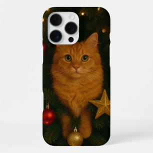 Christmas Tree Cat iPhone 16 Pro Max Case