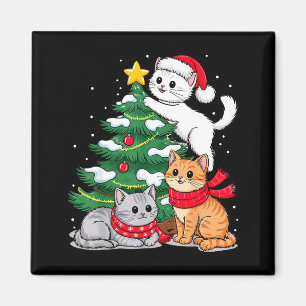 Christmas Tree Cats Xmas  Magnet