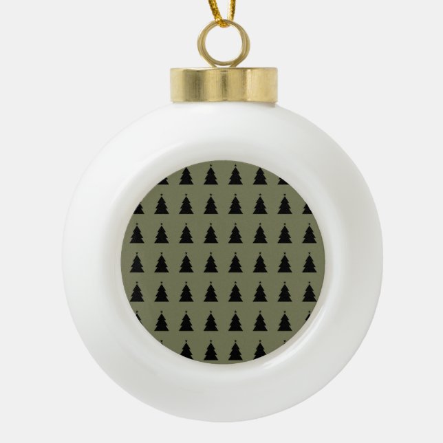 Christmas Tree Ceramic Ball Christmas Ornament (Front)