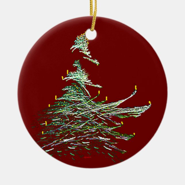 Christmas Tree Ceramic Ornament (Front)