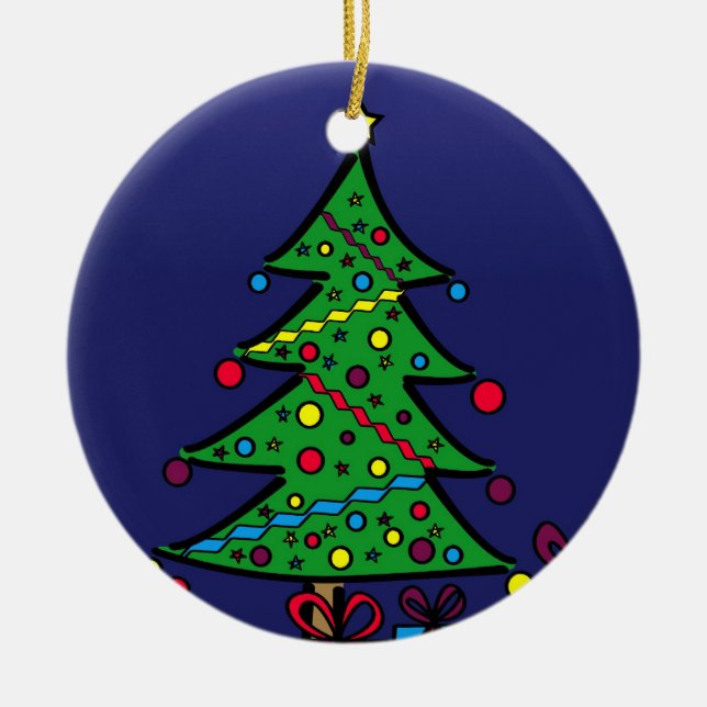 Christmas tree ceramic ornament (Front)