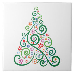 Christmas Tree Ceramic Tile
