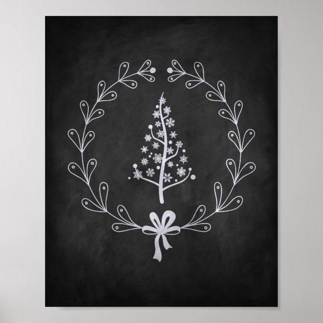 Christmas Tree Chalkboard Poster (Front)