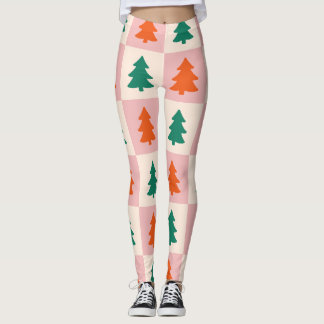 Christmas Tree Checker Pattern Women's Leggings