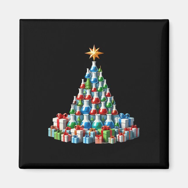 Christmas Tree Chemistry Beaker Scientist Science  Magnet (Front)