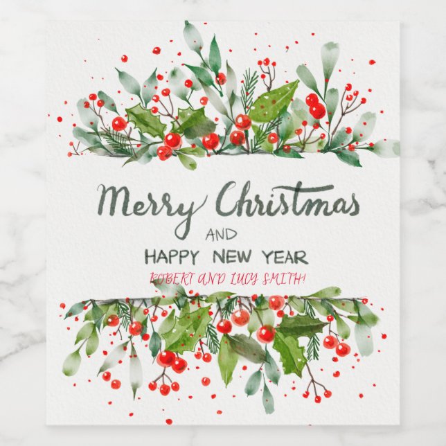 Christmas tree Christmas magic Wine Label (Single Label)