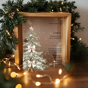 "Christmas Tree Christmas Party Festive Holiday Acrylic Invitations