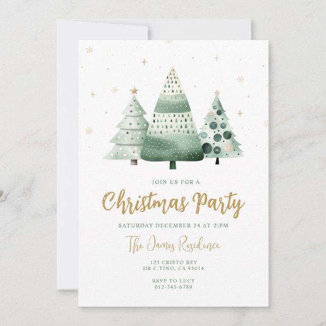 Christmas Tree Christmas Party Invitation (Front)