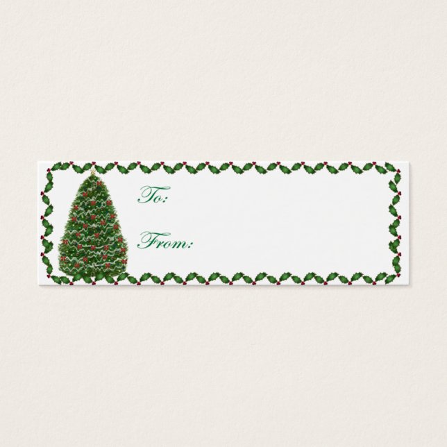 Christmas Tree Christmas Tag Card (Front)