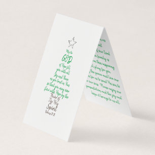 Christmas Tree Church Welcome Tentfold Place Cards