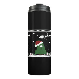 Christmas tree city t shirt design for event men thermal tumbler