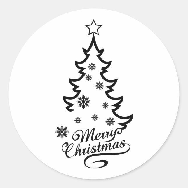 Christmas Tree Classic Round Sticker (Front)