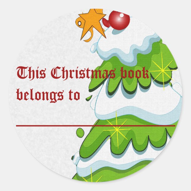 Christmas Tree Classic Round Sticker (Front)