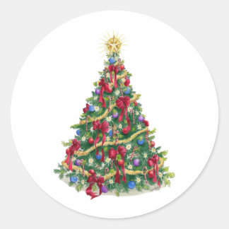 Christmas Tree Classic Round Sticker