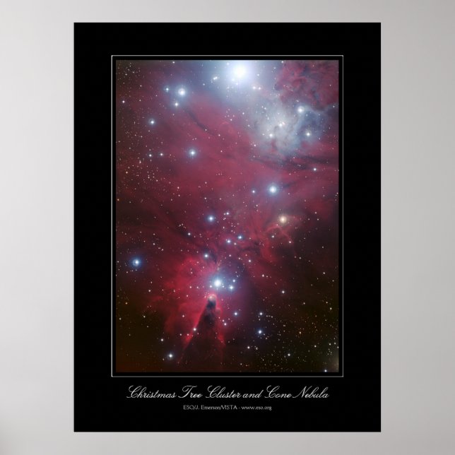 Christmas Tree Cluster and Cone Nebula Poster (Front)