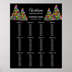 Christmas Tree Colourful Company Seating Chart
