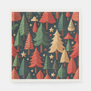 Christmas Tree Colourful Pattern Napkin