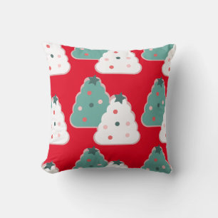 Christmas Tree Cookie Dough Homemade Mix Red Throw Pillow