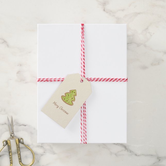 Christmas Tree Cookie Gift Tag – Merry Christmas (With Twine)