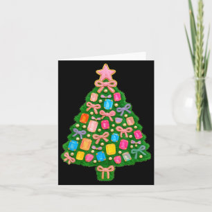 Christmas Tree Coquette Bow Crochet Xmas Pajamas H Card