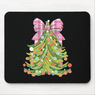Christmas Tree Coquette Bow Pink Christmas Men Wom Mouse Pad