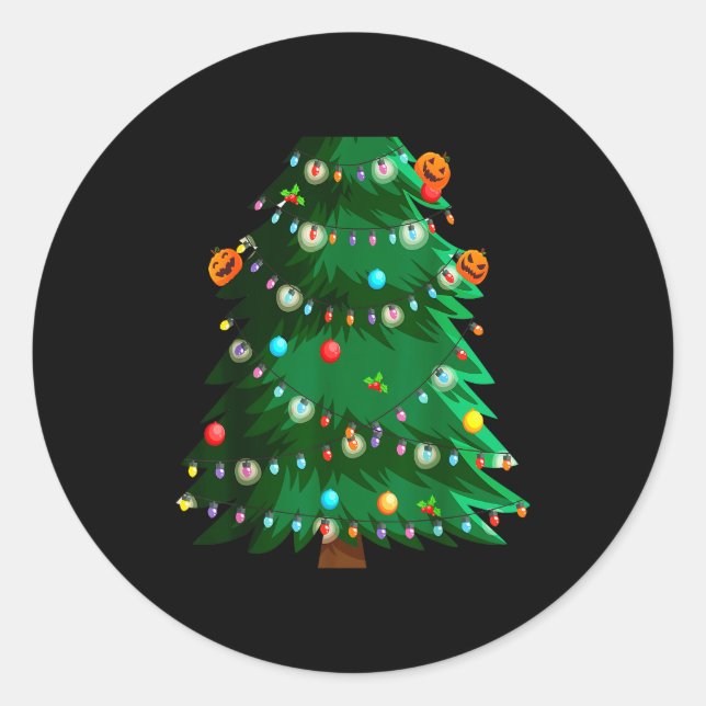 Christmas Tree Costume Idea For Adults &amp; Chris Classic Round Sticker (Front)