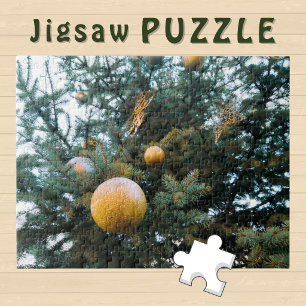 Christmas Tree Crown with golden Bulb Deco Photo  Jigsaw Puzzle