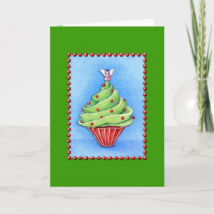 Christmas Tree Cupcake green Card