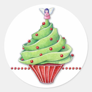 Christmas Tree Cupcake Sticker