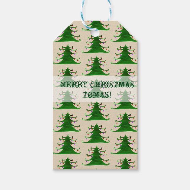 Christmas Tree  Custom Gift Tags (Front)