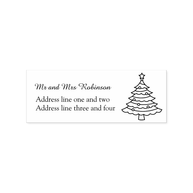 Christmas Tree Custom Return Address Rubber Stamp (Imprint)