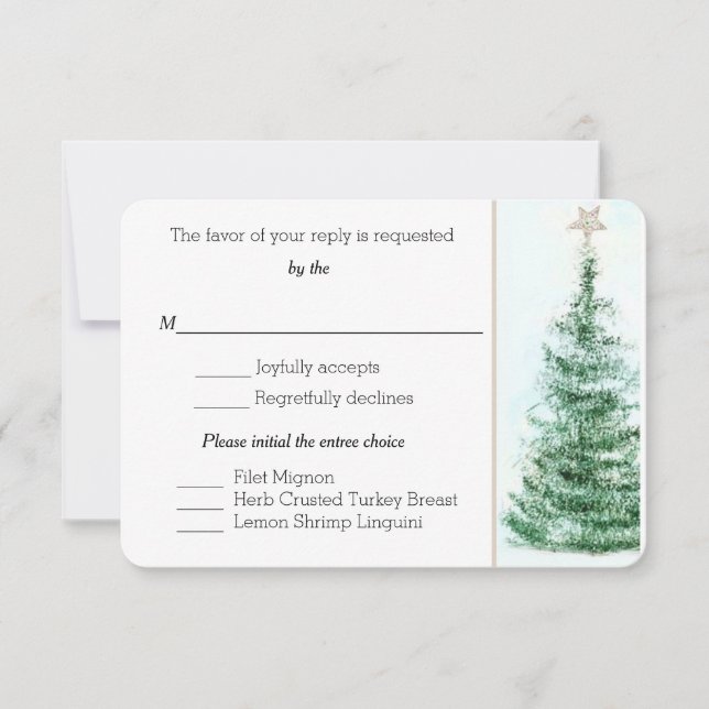 Christmas Tree Custom RSVP Card (Front)
