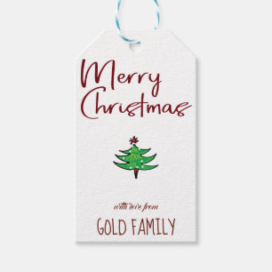 Christmas Tree Cute doodle clip art design gifts Gift Tags