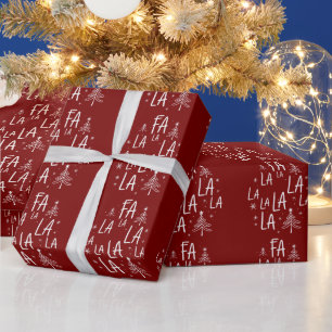 Christmas Tree Cute Holiday Fa La La La Cozy Wrapping Paper
