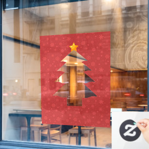 Christmas Tree Cutout with Star Window Cling