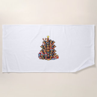 Christmas Tree Dachshund Sausage Dog Dachshunds  Beach Towel
