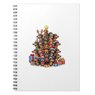 Christmas Tree Dachshund Sausage Dog Dachshunds Notebook