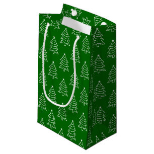 Christmas Tree Dark Green Background Gift Bag