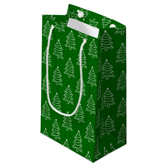 Christmas Tree Dark Green Background Gift Bag (Front Angled)