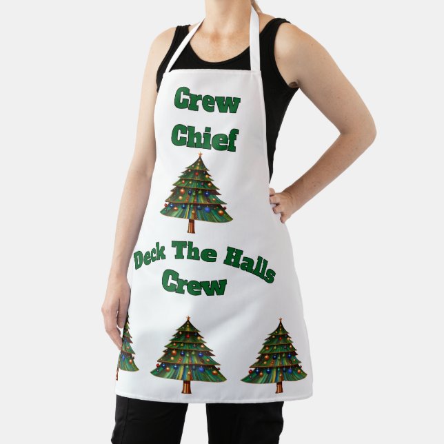Christmas Tree Deck the Halls Crew Chief Apron (Insitu)