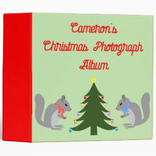 Christmas Tree Decorating Squirrels Custom Binder
