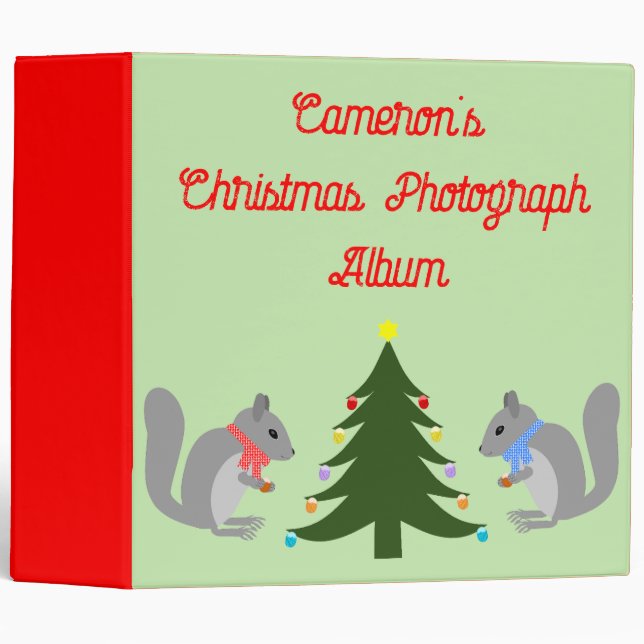 Christmas Tree Decorating Squirrels Custom Binder (Front/Spine)