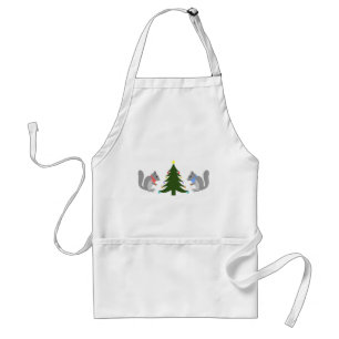 Christmas Tree Decorating Squirrels Standard Apron